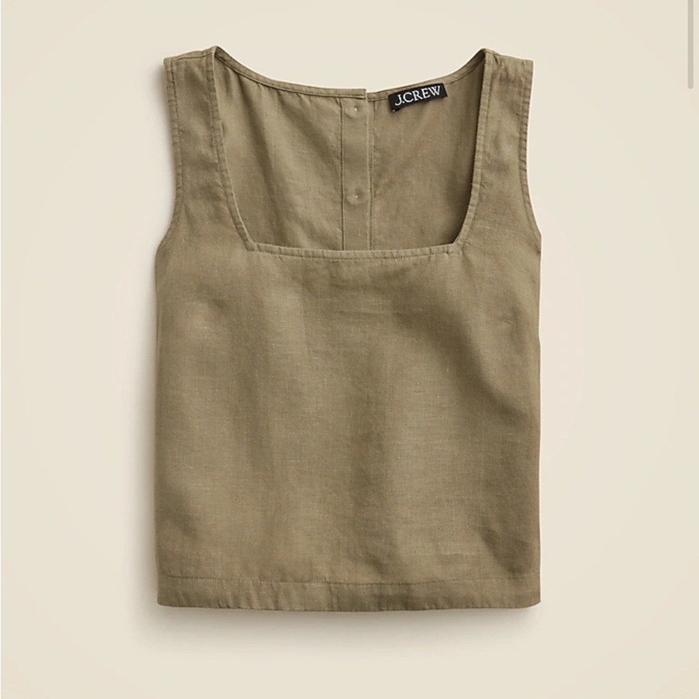 J Crew linen matching set in khaki, new with tags